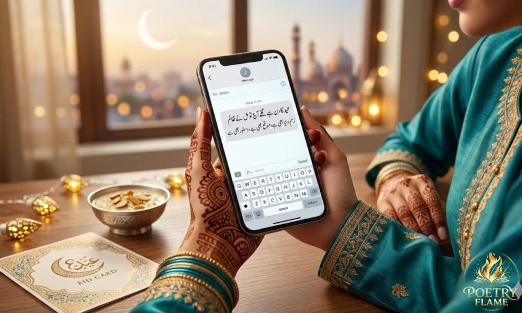 Eid poetry in Urdu 2 lines sms text