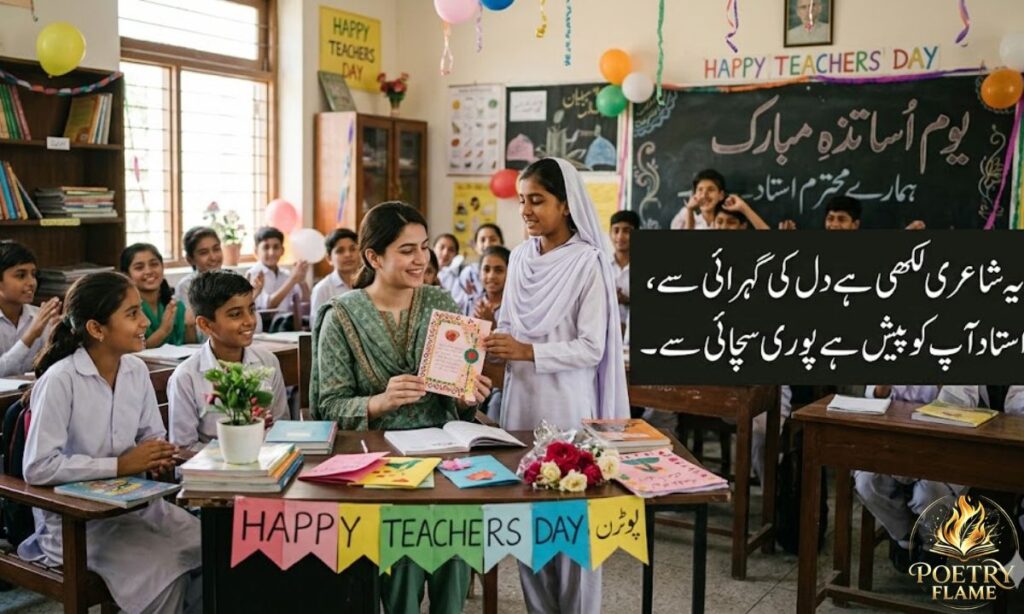 Teachers day poetry in urdu text