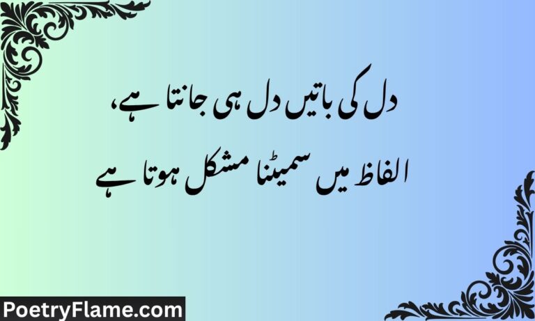 دل کی باتیں دل ہی جانتا ہے، الفاظ میں سمیٹنا مشکل ہوتا ہے۔