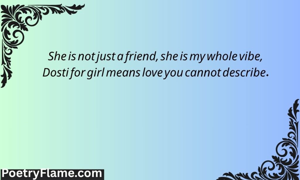 Dosti shayari 2 line english for girl