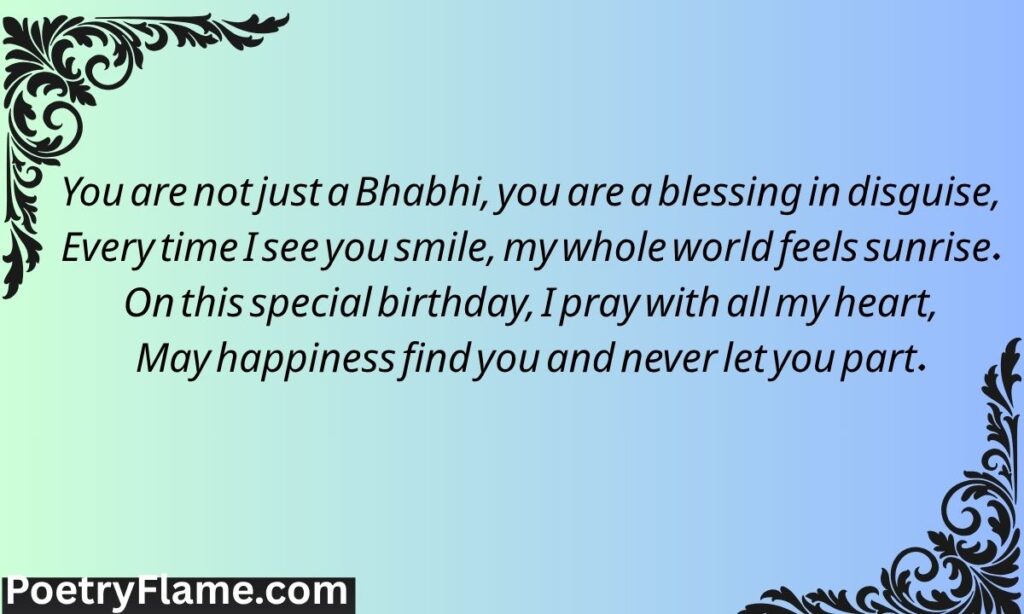 Emotional Birthday Shayari for Bhabhi Ji